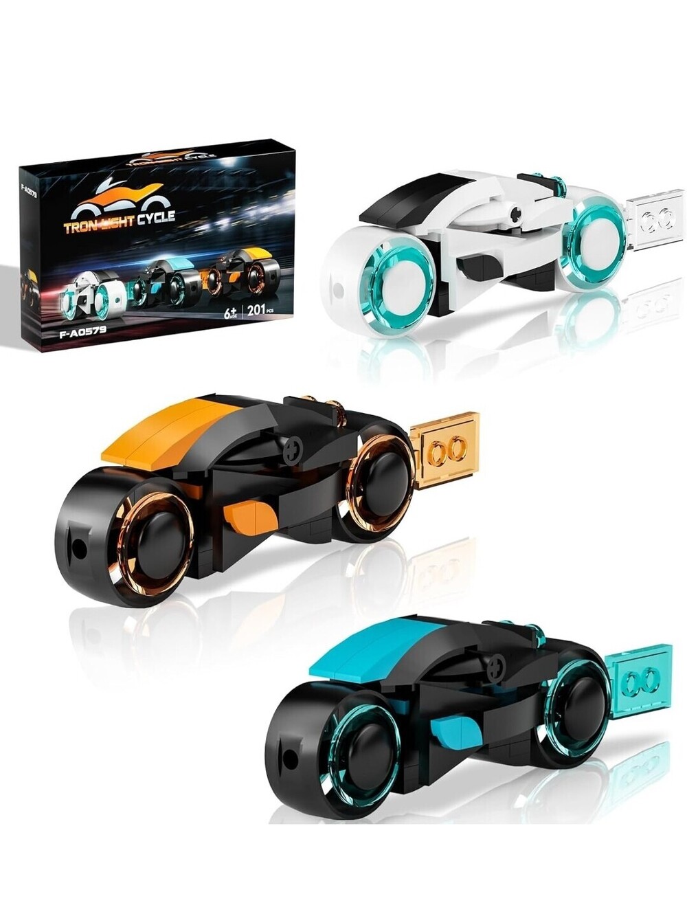 TRON Legacy Light Cycle Building Set Collectible Toy Motorcycle for Fans & Kids